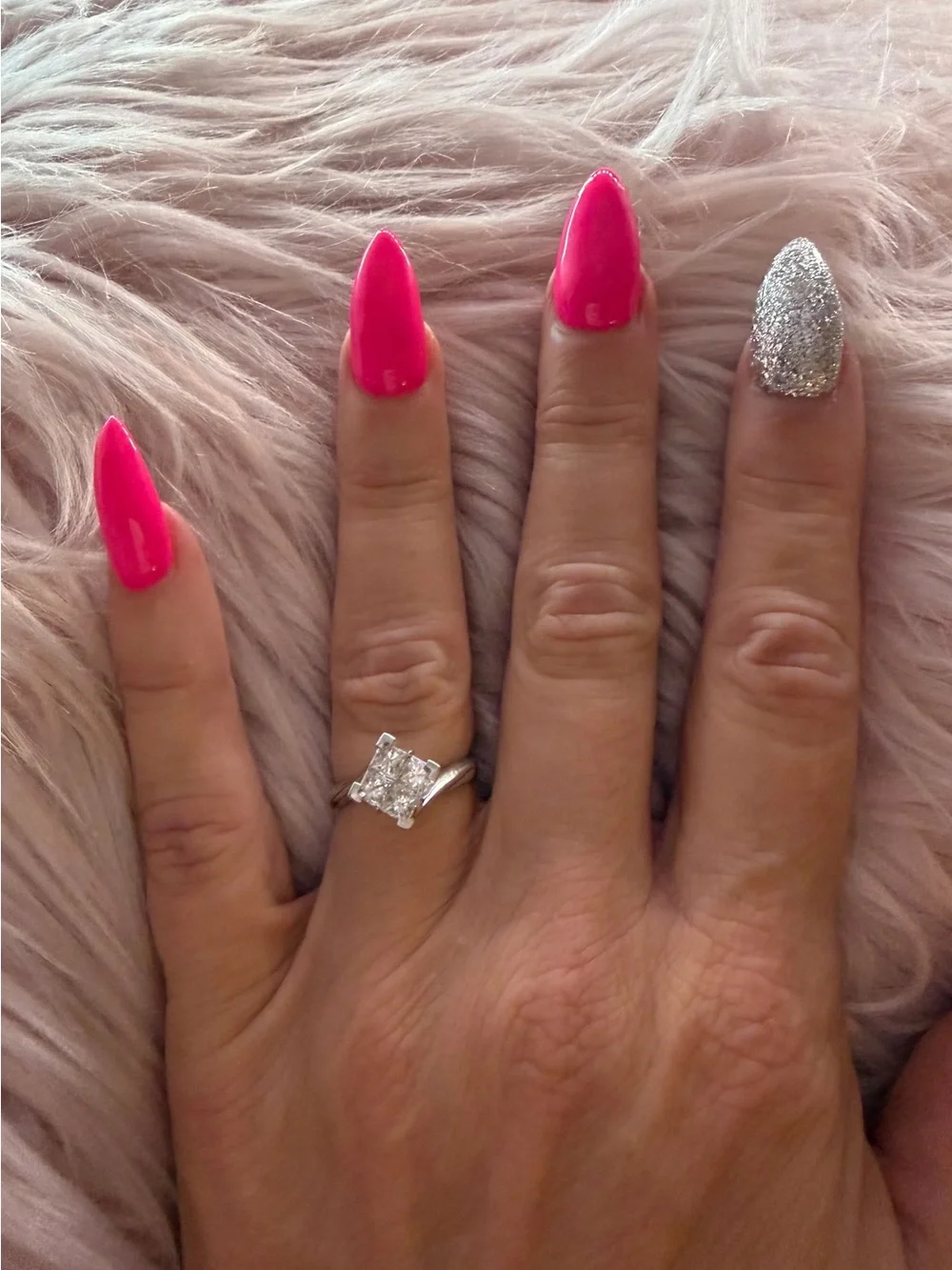 1 CT Princess-Cut Diamond Ring w/ Platinum setting
